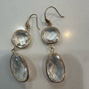 drop earrings, clear stones - perfect for everyday or a night out